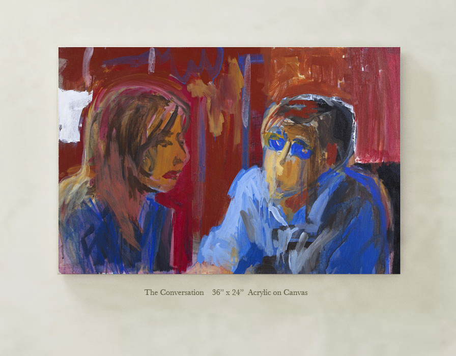 The Conversation  Original Acrylic Painting bu Gloria Pacis
